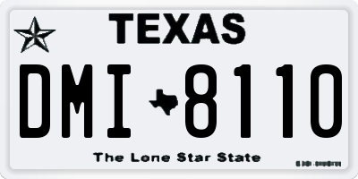 TX license plate DMI8110