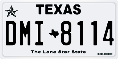 TX license plate DMI8114