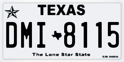 TX license plate DMI8115