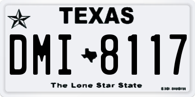 TX license plate DMI8117