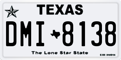 TX license plate DMI8138