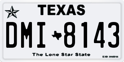TX license plate DMI8143