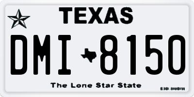 TX license plate DMI8150