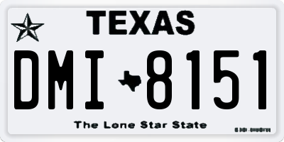 TX license plate DMI8151