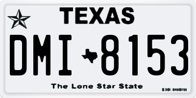 TX license plate DMI8153