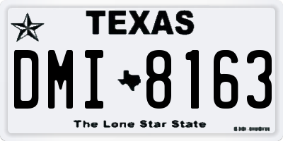 TX license plate DMI8163
