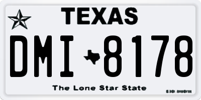 TX license plate DMI8178