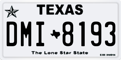 TX license plate DMI8193