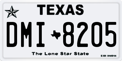 TX license plate DMI8205