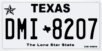 TX license plate DMI8207