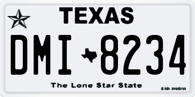 TX license plate DMI8234