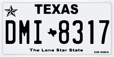 TX license plate DMI8317