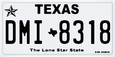 TX license plate DMI8318