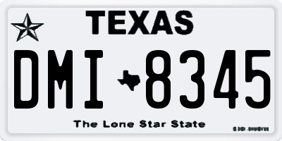 TX license plate DMI8345