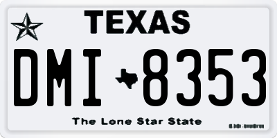 TX license plate DMI8353