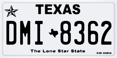 TX license plate DMI8362