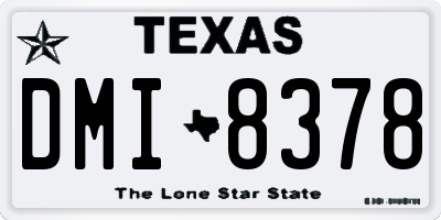 TX license plate DMI8378