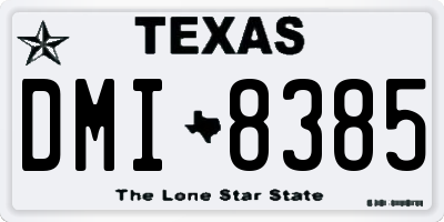 TX license plate DMI8385