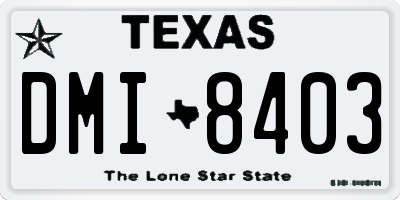 TX license plate DMI8403