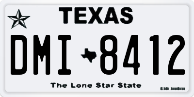TX license plate DMI8412
