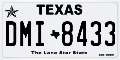 TX license plate DMI8433