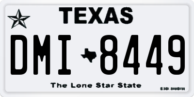 TX license plate DMI8449