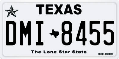 TX license plate DMI8455