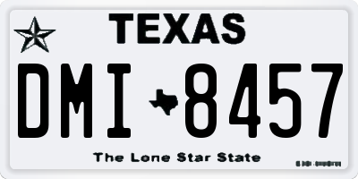 TX license plate DMI8457