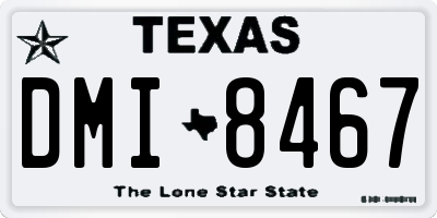 TX license plate DMI8467