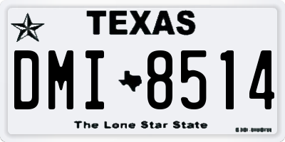 TX license plate DMI8514