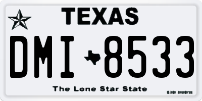 TX license plate DMI8533