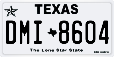TX license plate DMI8604