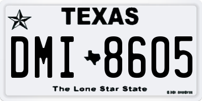 TX license plate DMI8605