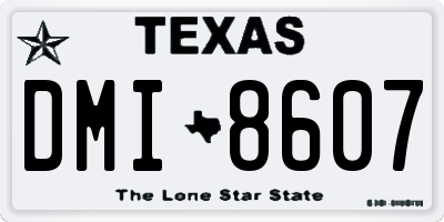 TX license plate DMI8607