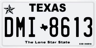 TX license plate DMI8613