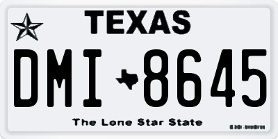 TX license plate DMI8645
