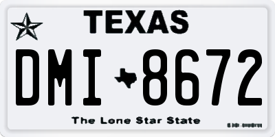 TX license plate DMI8672