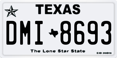TX license plate DMI8693