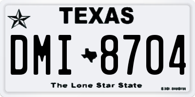 TX license plate DMI8704
