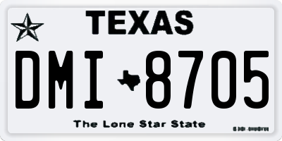 TX license plate DMI8705