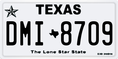 TX license plate DMI8709