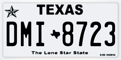 TX license plate DMI8723