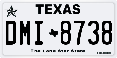 TX license plate DMI8738