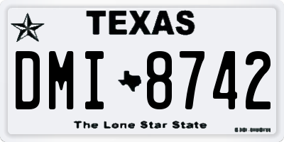 TX license plate DMI8742