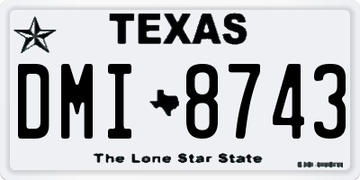 TX license plate DMI8743