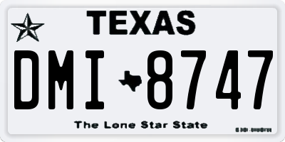 TX license plate DMI8747