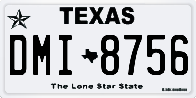TX license plate DMI8756