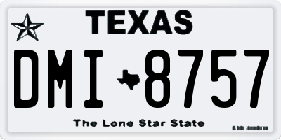 TX license plate DMI8757