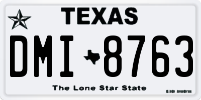 TX license plate DMI8763