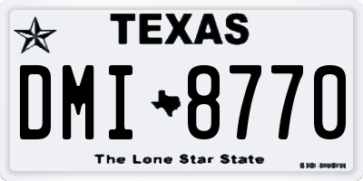 TX license plate DMI8770